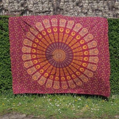 Tenture Mandala - Bordeaux - L
