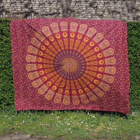 Tenture Mandala - Bordeaux - L