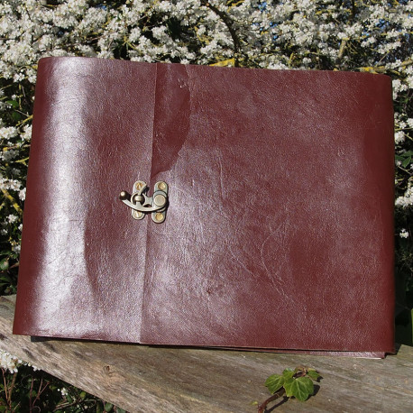 carnet à dessin cuir coloré à crochet paysage grand format