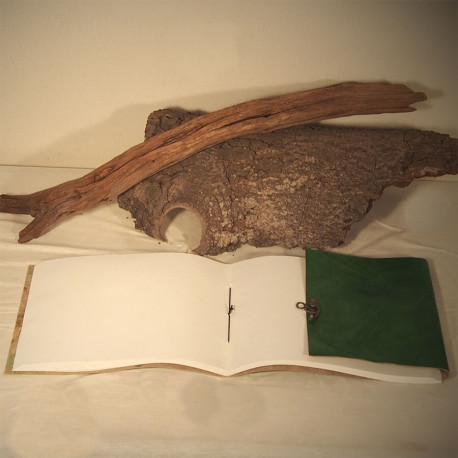 carnet à dessin cuir coloré à crochet paysage grand format