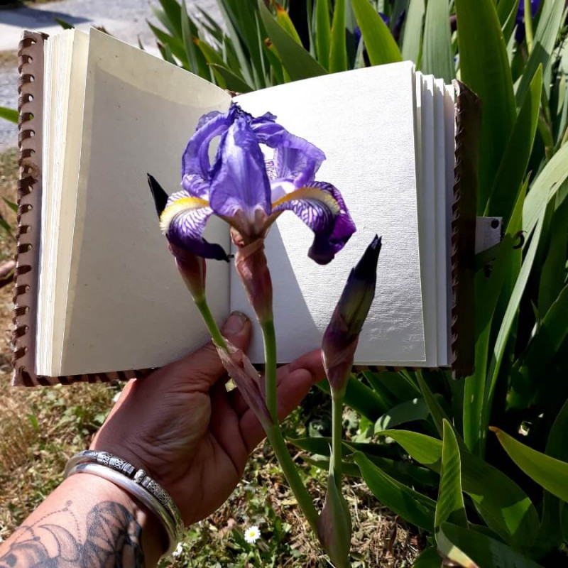 Carnet en cuir "rétro" - arabesque