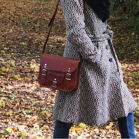 Sacoche femme en cuir vintage – 2 boucles – M